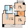 名古屋市営地下鉄桜通線/高岳駅 徒歩6分 4階 築17年 2LDKの間取り