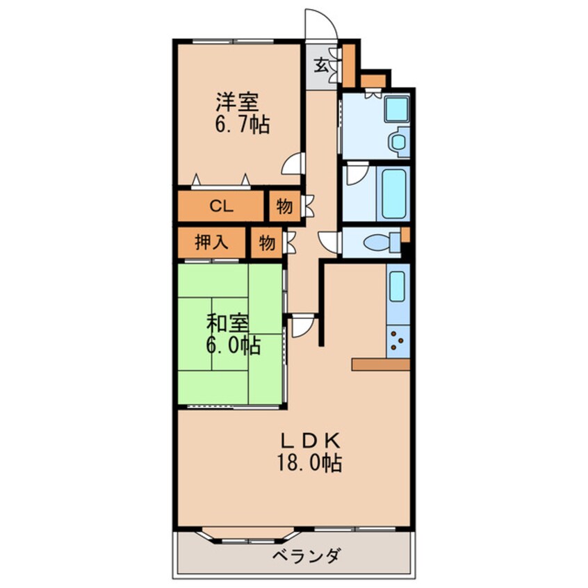 間取図 サンパーク高岳駅前