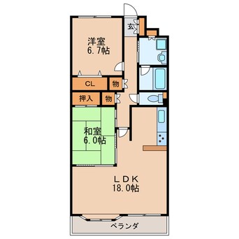 間取図 サンパーク高岳駅前