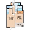 ディアコート白川 1LDKの間取り