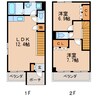 名鉄瀬戸線/尼ケ坂駅 徒歩8分 1-2階 築17年 2LDKの間取り