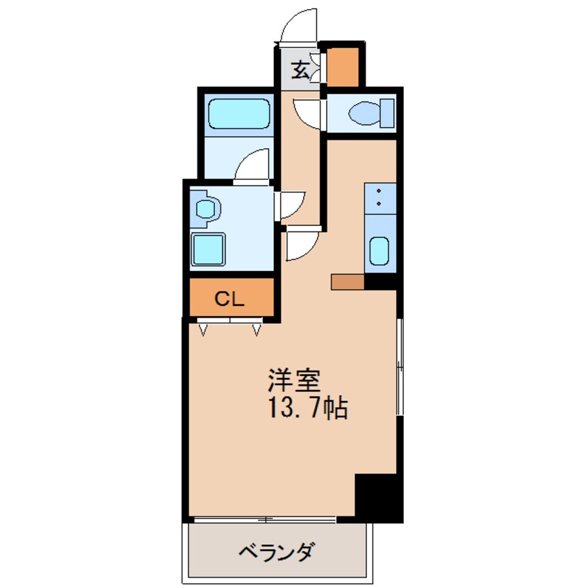 間取図 名鉄瀬戸線/東大手駅 徒歩7分 4階 築14年