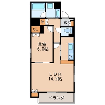 間取図 名古屋市営地下鉄名城線/矢場町駅 徒歩8分 6階 築13年