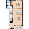 アイリスコート 1LDKの間取り