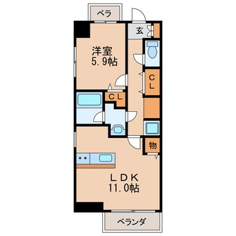 間取図 名古屋市営地下鉄桜通線/車道駅 徒歩6分 7階 築11年