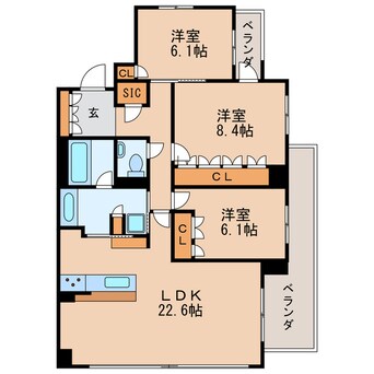 間取図 名古屋市営地下鉄桜通線/高岳駅 徒歩9分 2階 築11年