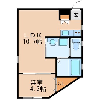 間取図 名古屋市営地下鉄東山線/新栄町駅 徒歩9分 1階 築9年