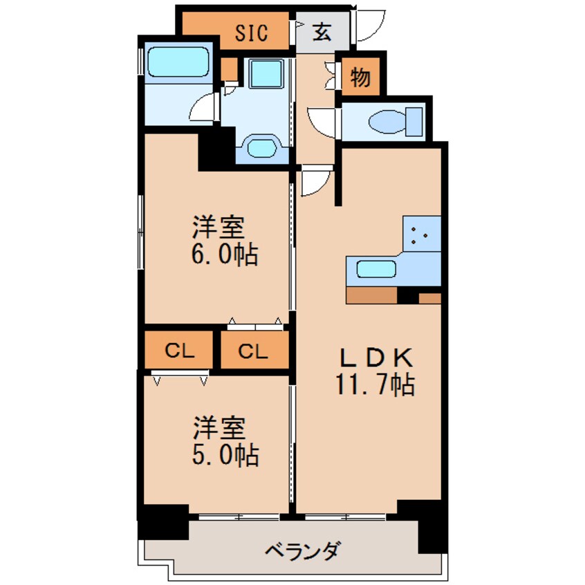 間取図 プレサンスロジェ泉