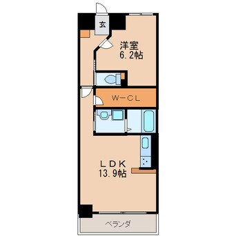 間取図 名古屋市営地下鉄東山線/新栄町駅 徒歩9分 6階 築9年