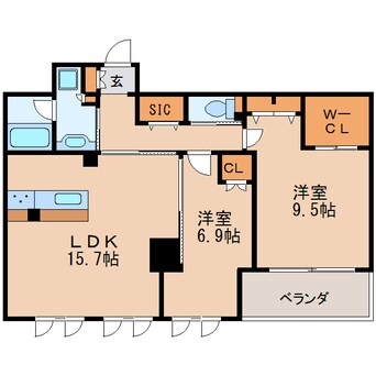 間取図 名古屋市営地下鉄東山線/伏見駅 徒歩4分 9階 築9年