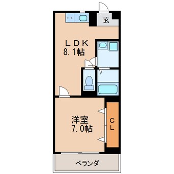 間取図 名古屋市営地下鉄東山線/新栄町駅 徒歩10分 2階 築45年