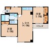 名古屋市営地下鉄東山線/新栄町駅 徒歩6分 2階 築40年 2LDKの間取り