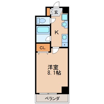 間取図 名古屋市営地下鉄東山線/新栄町駅 徒歩5分 3階 築8年