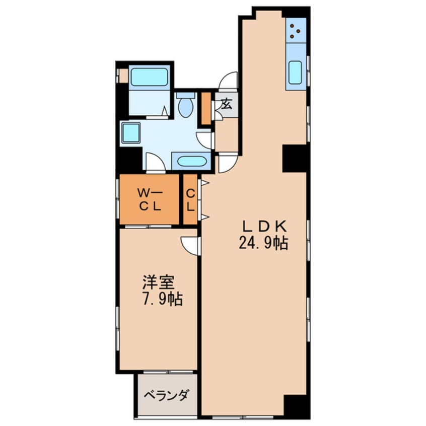 間取図 名古屋市営地下鉄鶴舞線/丸の内駅 徒歩5分 9階 築18年