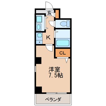 間取図 名古屋市営地下鉄鶴舞線/丸の内駅 徒歩4分 8階 築23年