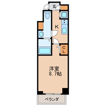 間取図 名古屋市営地下鉄名城線/久屋大通駅 徒歩6分 6階 築19年