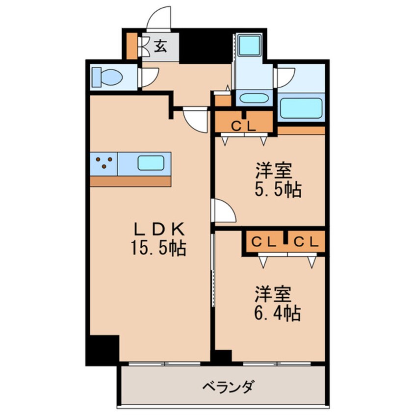 間取図 グランルクレ新栄イースト