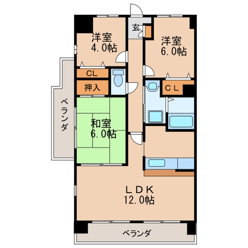 間取図 名古屋市営地下鉄桜通線/高岳駅 徒歩8分 11階 築28年