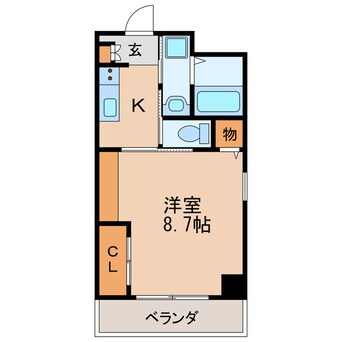 間取図 名古屋市営地下鉄東山線/新栄町駅 徒歩5分 6階 築7年
