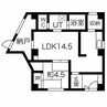 服部ビル 1LDKの間取り