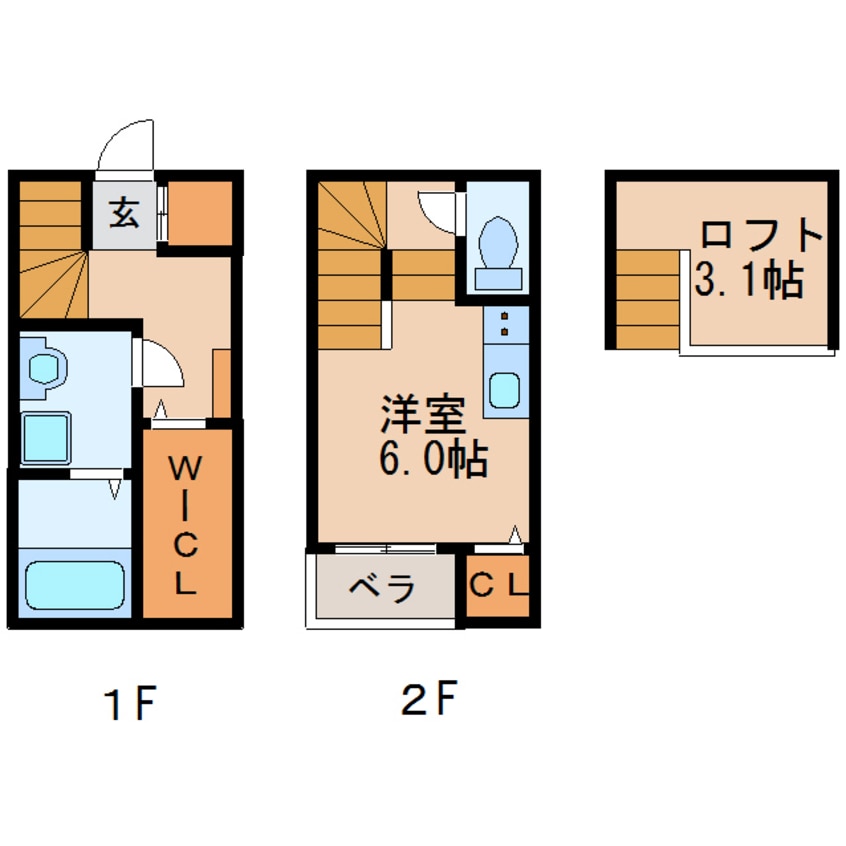 間取図 名古屋市営地下鉄名城線/名城公園駅 徒歩6分 1-2階 築10年
