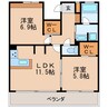 シュライン樹館 2LDKの間取り