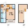 名鉄瀬戸線/清水駅 徒歩3分 2階 築10年 1Kの間取り