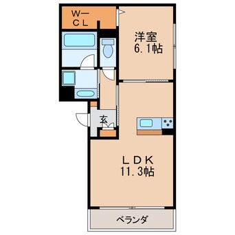 間取図 名鉄瀬戸線/清水駅 徒歩7分 3階 築8年