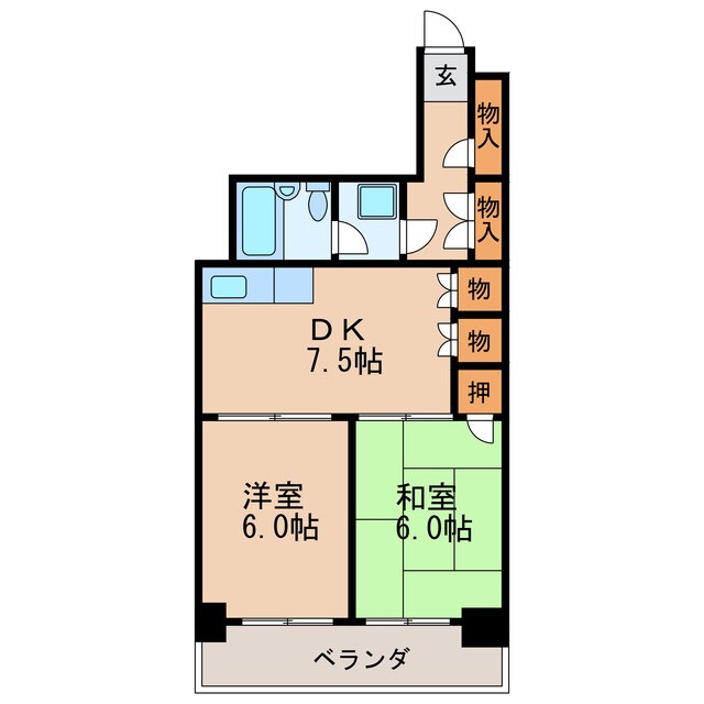 間取り図 名古屋市営地下鉄名城線/矢場町駅 徒歩4分 6階 築47年