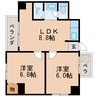 名古屋市営地下鉄東山線/伏見駅 徒歩5分 4階 築45年 2LDKの間取り