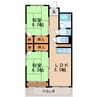 名鉄瀬戸線/尼ケ坂駅 徒歩7分 9階 築47年 2LDKの間取り