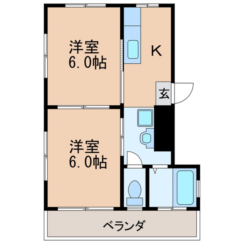 間取図 名古屋市営地下鉄東山線/新栄町駅 徒歩6分 2階 築41年