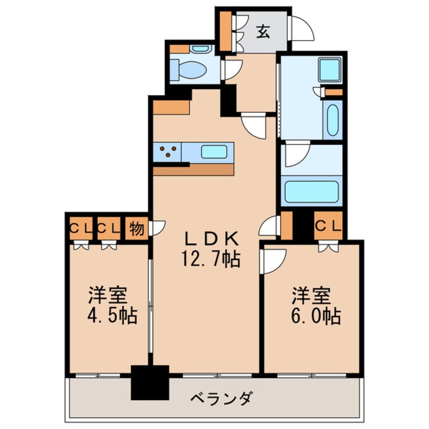 間取図 名古屋市営地下鉄名城線/久屋大通駅 徒歩3分 9階 築10年