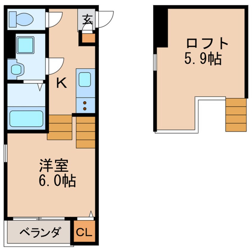 間取図 名鉄瀬戸線/清水駅 徒歩8分 1階 築7年