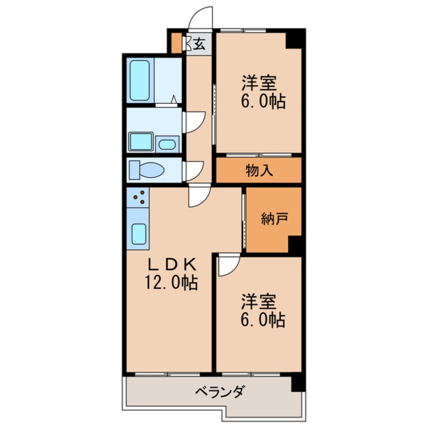 間取図 名鉄瀬戸線/尼ケ坂駅 徒歩2分 1階 築39年