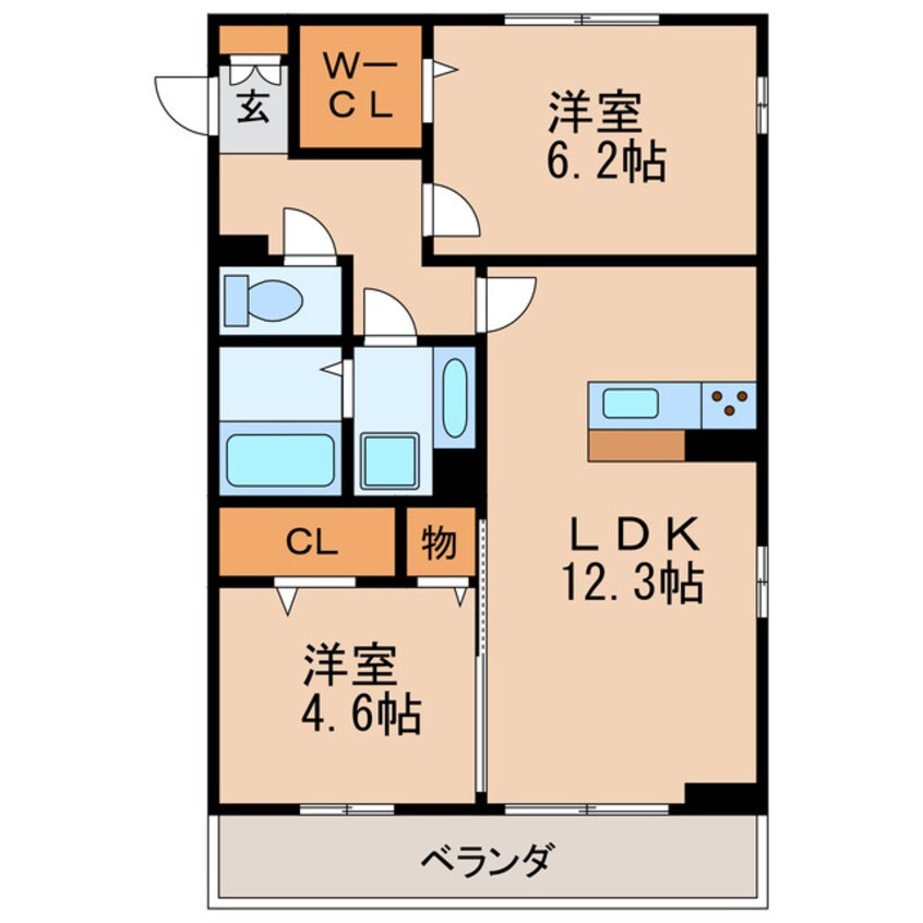 間取図 名古屋市営地下鉄東山線/千種駅 徒歩5分 2階 築5年