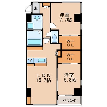 間取図 名古屋市営地下鉄桜通線/丸の内駅 徒歩5分 2階 築5年