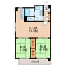 名古屋市営地下鉄鶴舞線/鶴舞駅 徒歩8分 8階 築45年 2LDKの間取り