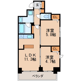 間取図 名古屋市営地下鉄桜通線/車道駅 徒歩1分 15階 築4年