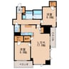 プラウドタワー栄 2LDKの間取り