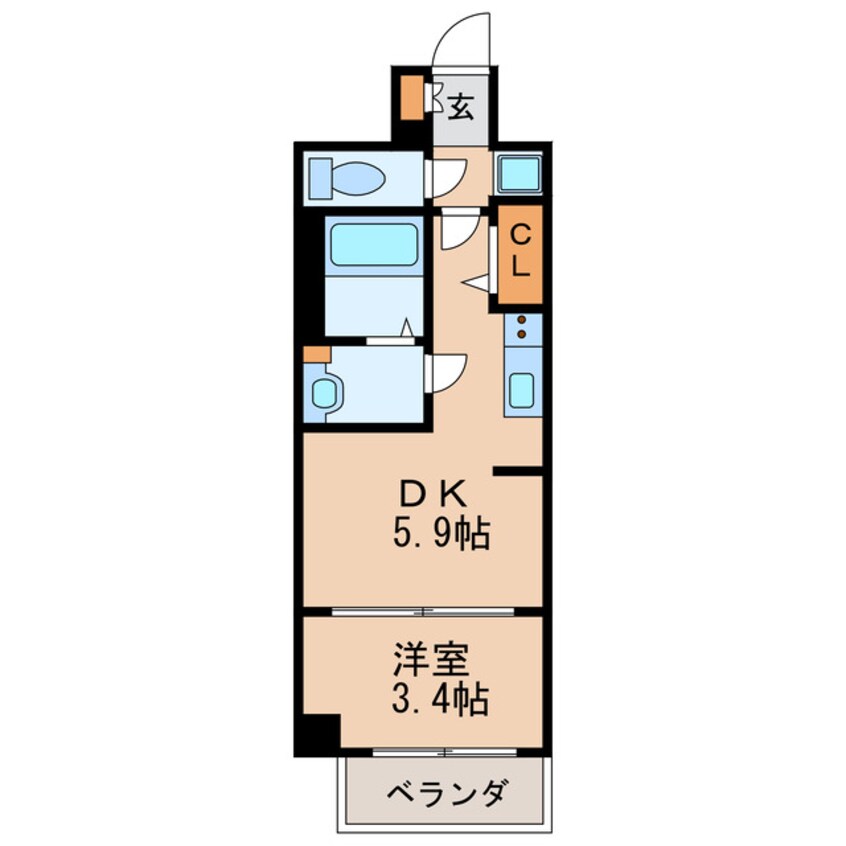 間取図 プレサンス ジェネ 新栄町駅前 葵