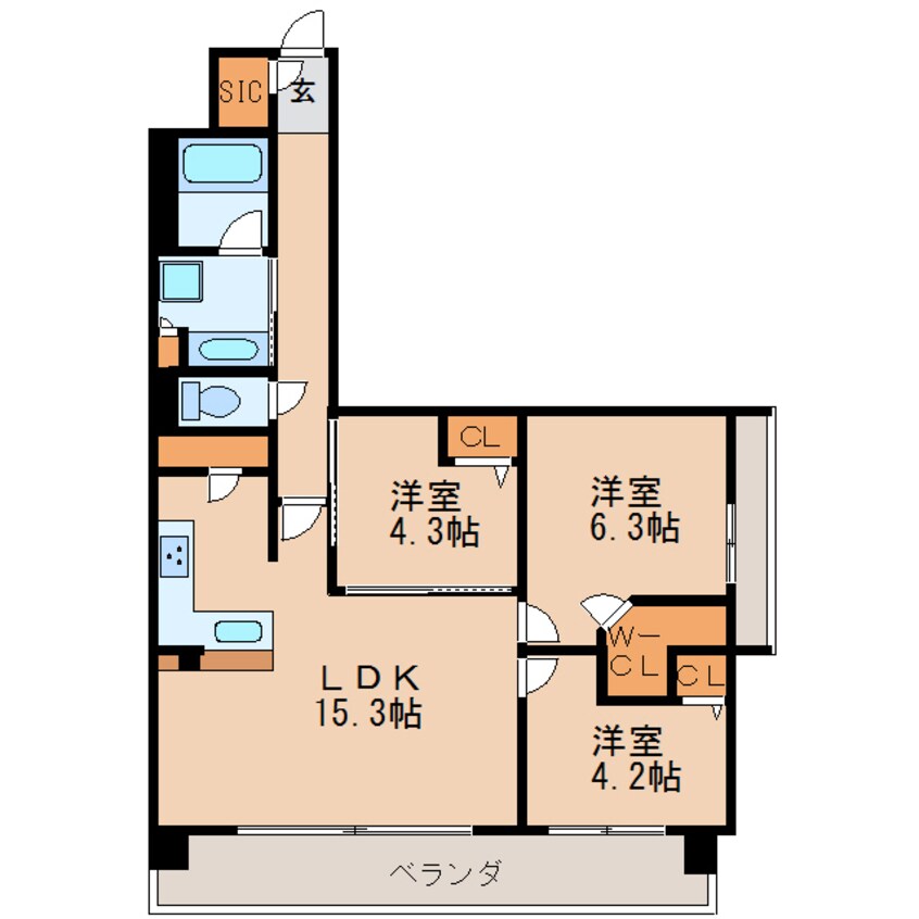 間取図 プレサンス ジェネ 新栄町駅前 葵