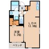 カロス新栄 1LDKの間取り