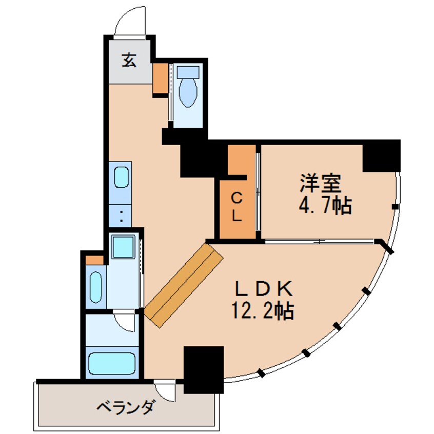 間取図 名古屋市営地下鉄東山線/新栄町駅 徒歩6分 8階 築3年
