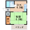 名古屋市営地下鉄名城線/矢場町駅 徒歩6分 5階 築47年 1DKの間取り
