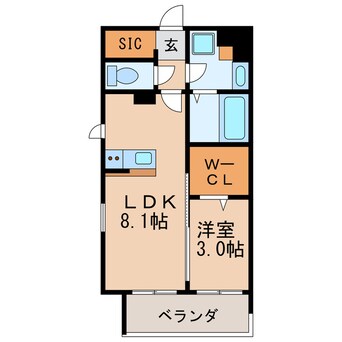間取図 名古屋市営地下鉄名城線/矢場町駅 徒歩6分 6階 築3年