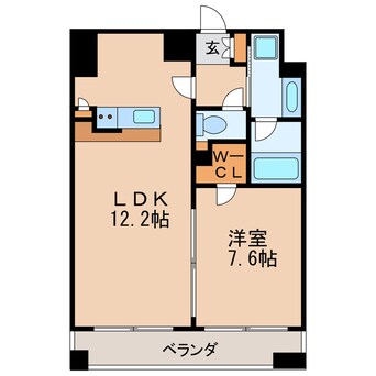 間取図 名古屋市営地下鉄名城線/久屋大通駅 徒歩6分 9階 築18年