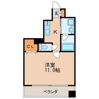 間取図 名古屋市営地下鉄名城線/久屋大通駅 徒歩6分 2階 築18年