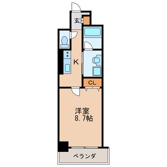 間取図 名古屋市営地下鉄名城線/矢場町駅 徒歩9分 3階 築1年