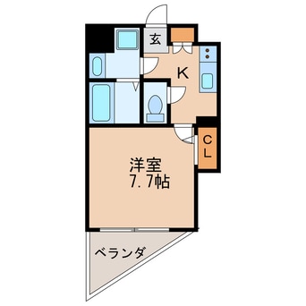 間取図 名古屋市営地下鉄桜通線/高岳駅 徒歩8分 8階 築1年